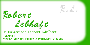 robert lebhaft business card